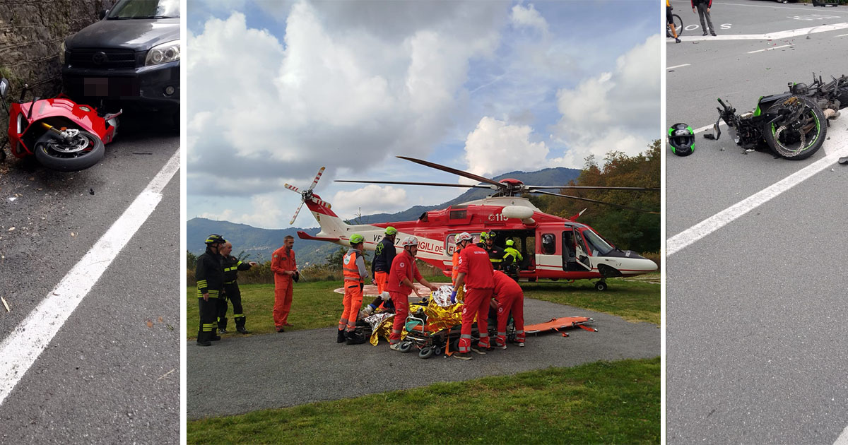 Scontro tra auto e moto sulla SS45 a Sottocolle: due feriti ...